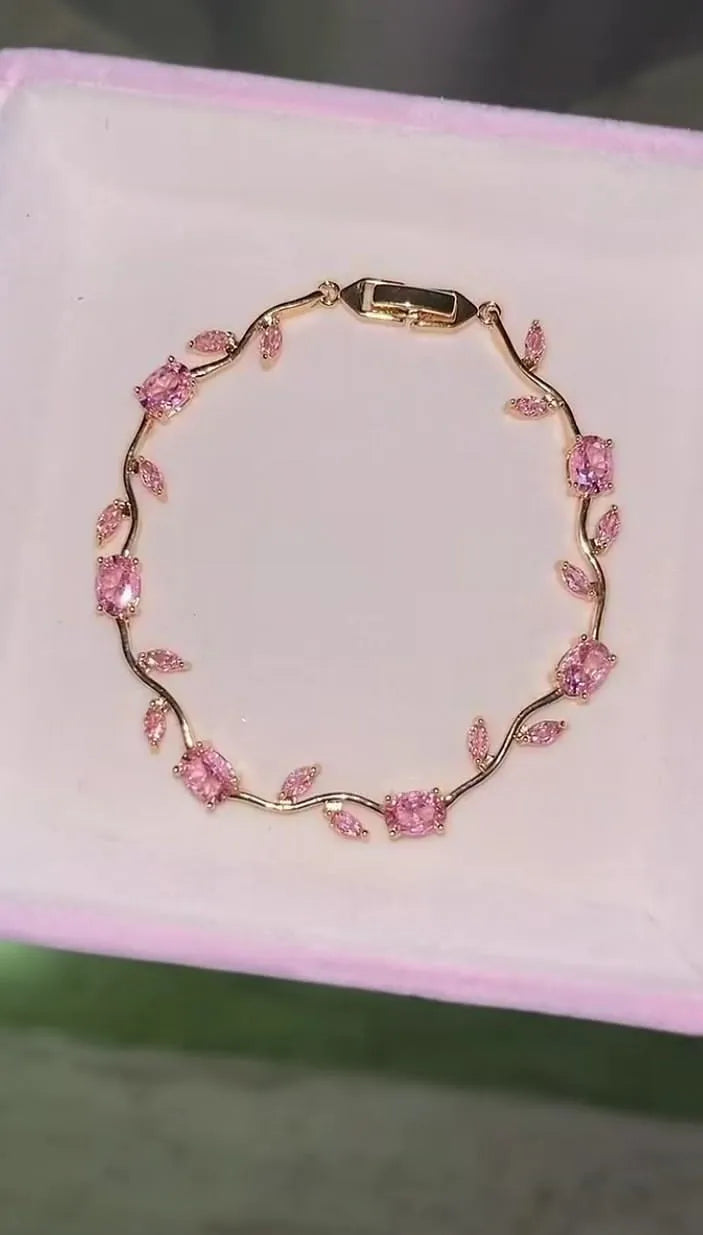 Pink Tulip Bracelet For Girls