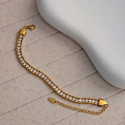 Multilayered Crystal Tennis Bracelet For Girls