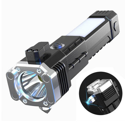 5 in 1 Side Flood Light Rescue Torch with Hammer and Seat Belt Cutter