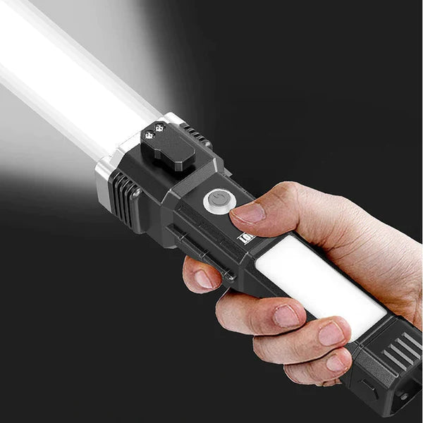 5 in 1 Side Flood Light Rescue Torch with Hammer and Seat Belt Cutter